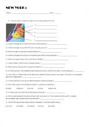 English Worksheet: NEW YORK TEST + KEY