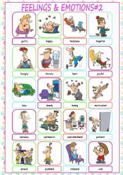 English Worksheet: Feelings & Emotions Picture Dictionary#2