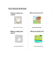 English Worksheet: Farm Animals