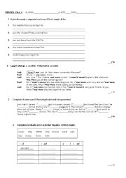 English Worksheet: TEST  SIMPLE PAST 