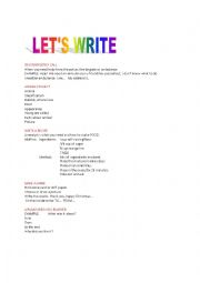 English Worksheet: LETS  WRITE