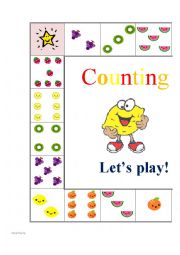 English Worksheet: Counting fruit boardgame