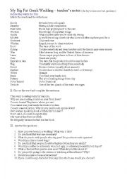 English Worksheet: My Big Fat Greek Wedding