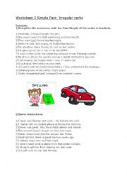 Worksheet on simple past