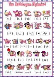 English Worksheet: The English Alphabet *** with Bubblegum