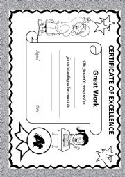 English Worksheet: Certificate