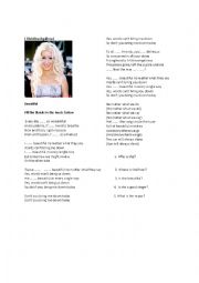 English Worksheet: Song by Cristina Aguilera