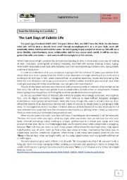 English Worksheet: The last days of cubicle life