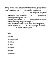 English Worksheet: Euthanasia - Belgian twins choose to be killed