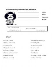 English Worksheet: Personal information