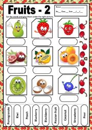 English Worksheet: FRUITS -2