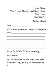 English Worksheet: Letter Template