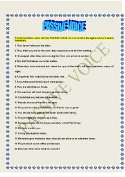 English Worksheet: Passive Voice