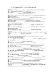 English Worksheet: Present Continuous 