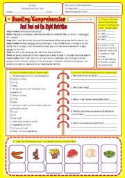 English Worksheet: Test - Fast food and the right nutrition