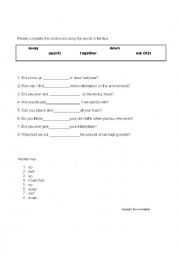 Phrasal Verbs worksheet 