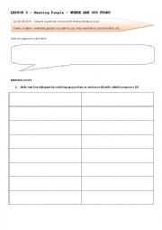 English Worksheet: Elementar adults lesson 3