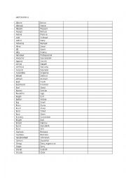 English Worksheet: antonym list