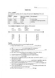 English Worksheet: Modals of Obligation and Advice