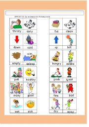 English Worksheet: Opposites