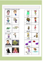 English Worksheet: Opposites2 