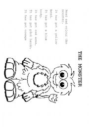 English Worksheet: THE MONSTER