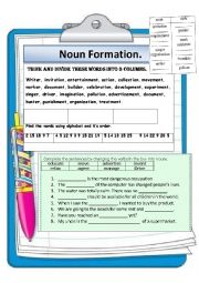English Worksheet: Noun formation 