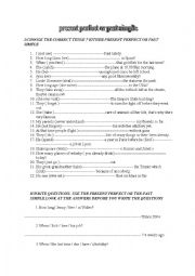 English Worksheet: present perfect or past simple 