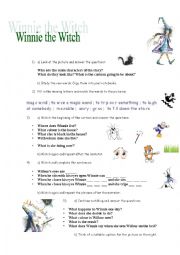 English Worksheet: Winnie the Witch (handout for the video)