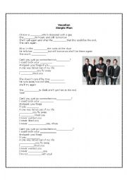 English Worksheet: Song:Vacation 