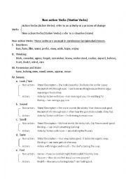 English Worksheet: Non-action Verbs (stative verbs)