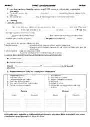 English Worksheet: parents and education