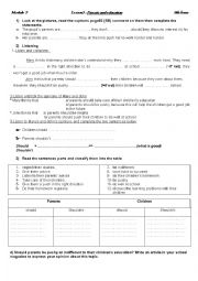 English Worksheet: parents and education