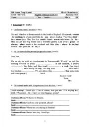 English Worksheet: Tunisian Test 