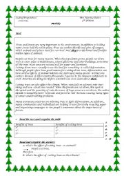 English Worksheet: SAVE TREES