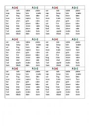 A - reading [] vs [eı] for 6 students