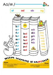 English Worksheet: words started with sound Aa