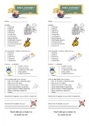 English Worksheet: Questionaire first class