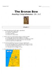 The Bronze Bow Reading Comprehension Chapters 1-3 Student