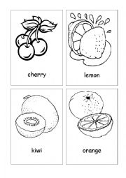 English Worksheet: Fruits flash cards