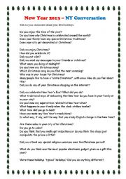 English Worksheet: New Year�s conversation 2013