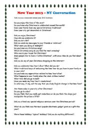 English Worksheet: New Years conversation 2013