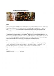 English Worksheet: Queen Elizabeth: Christmas speech 2012 part 2