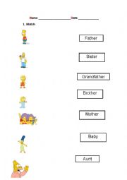 English Worksheet: Match family simpsons