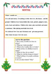 English Worksheet: WINTER