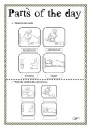 English Worksheet: Parts of the day dice