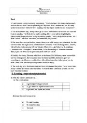 English Worksheet: end of term test N 1