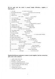 English Worksheet: Present Simple