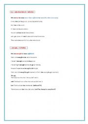 English Worksheet: Too/Enough