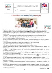 test - Children not exercising enough